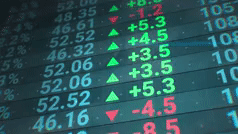 Digital image of stock market board showing price fluctuations on commodities to illustrate the subject economics